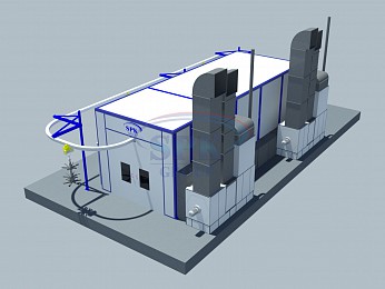 Окрасочно-сушильный комплекс проходного типа SPK-10.4.3 для нефтегазового оборудования